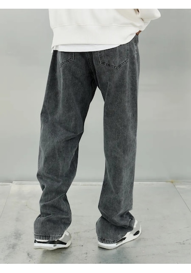 Jocks Erkek Geniş Düz Baggy Kot Pantolo 332498963 Gri