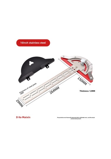 Aubyhe Ahşap İşçileri İçin Kesinlikli Ölçüm Aracı - 10 İnç Kısa Kenar Ve Açı Ölçer, İngiliz-amerikan Ölçekli, Ahşap Malzeme, Taşra Ve Ev Projeleri İçin Diğer