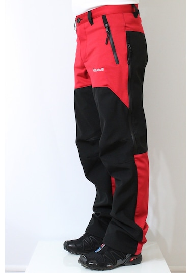 Mudwill Erkek Kışlık Softshell Pantolon Kırmızı-Siyah Kırmızı