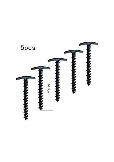 5 Adet Zemin Desteği Kamp Çadır Kazıkları Çubuklar Zemin Çivileri Vidalı Spiral Çadır Kazığı Dış Mekan Siyah