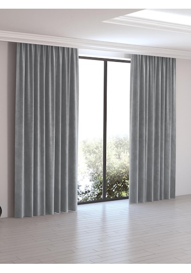 Açık Gri Ada Fon Perde Normal Pile 1'e 2,5 Pile-açık Gri Açık Gri