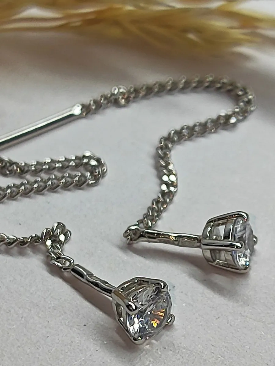 Sılver Whale Uzun Uzatmalı Gümüş Küpe Klips 44561354 Diğer