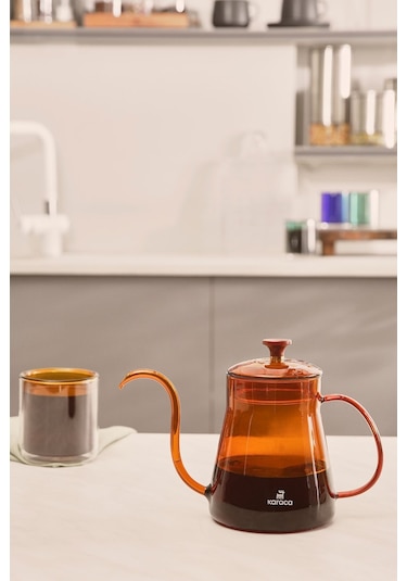 Karaca Martina Borosilikat Cam Coffe Kettle Orange 600 ml