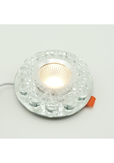 Silver Kristal Cam Sıva Altı Spot Cob Led Armatür Gün Işığı Silver
