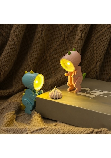 Pazly H46772p Karikatür Gece Lambası Çocuklar İçin Mini Dinozor Led Pembe Işık Diğer