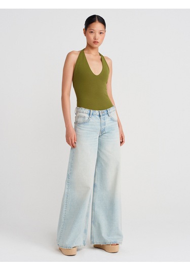 Dilvin 31971 Boyundan Bağlamalı Top-yağ Yeşil Yağ Yeşil