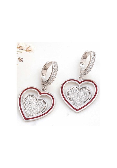 Stillove Gümüş Sallantılı Kalp Kadın Küpe