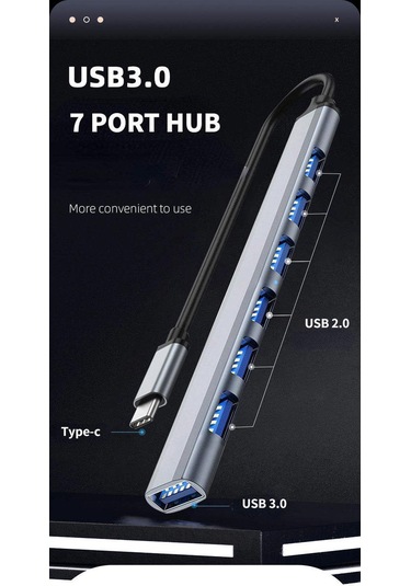 Apera GN-82 Type-C 7 Port USB Çoğaltıcı HUB