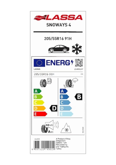 Lassa 205/55 R16 91H Snoways 4 Kış Lastiği 2025