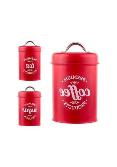 Pazly Çok Fonksiyonlu Demir Kahve Kabı, 3 Renk, 18x10.5cm, Büyük Kapasiteli Kırmızı