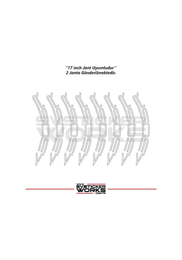 Cfmoto 450sr Sticker Jant İçi Yazı 8 Adet Set Sticker Etiket