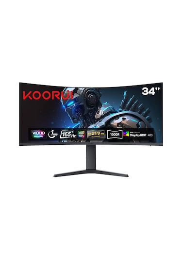 Koorui 34E6UC 34" 1 MS 165 HZ VA WQHD Curved Oyuncu Monitör