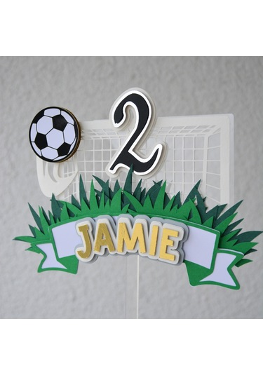 Futbol Temalı Erkek Çocuk Doğum Günü Pasta Parti Süsü Cake Topper
