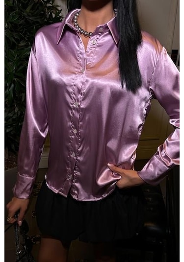 Premium Saten Gömlek 3438 Rose