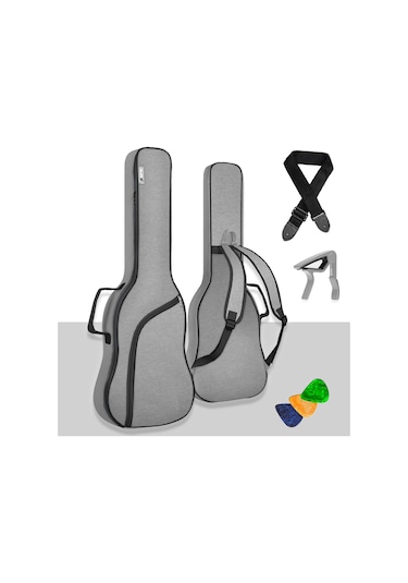 Midex Cs-41Pak Akustik Gitar Çantası Soft Case Kılıf Gigbag Askı + Capo + Pena