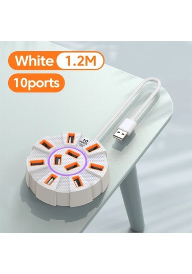 Xuweiwei 10 İn 1 Renkli Ortam Işığı Usb 2.0 Beyaz 1.2 M İç Mekan Led Aydınlatma Yatak Odası Ofis Dekoru Kolay Kurulum