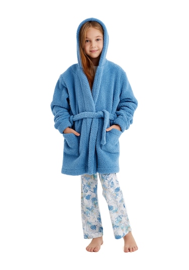 Kız Çocuk Polar Sabahlık 51639 - Mavi