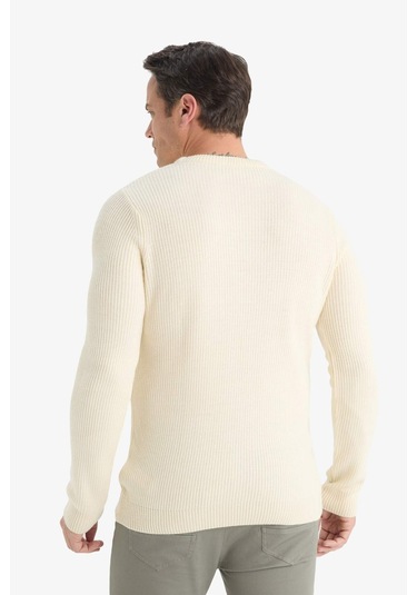 Defacto Standart Fit Bisiklet Yaka Triko Kazak C8814ax25wner139 Ekru