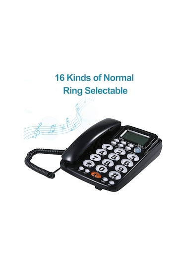 Yunboo Büyük Tuşlu, Hafızalı, Alarmlı Masaüstü Sabit Telefon - 5 Seviye Ekran Parlaklığı