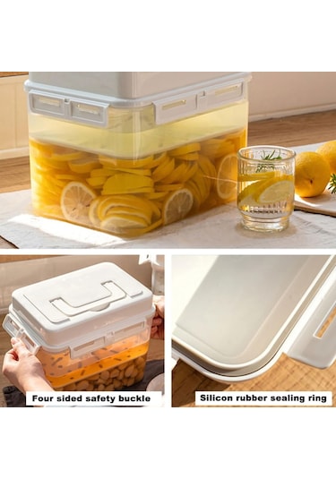 5l Turşu Kimchi Kapları Basın Plakası Sızdırmaz Hava Geçirmez Pp Saklama Kabı Saplı