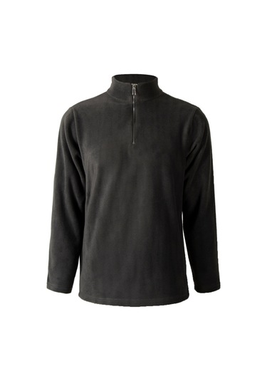Antrasit Yarım Fermuarlı Regular Kalıp Dik Yaka Polar Sweatshirt Antrasit