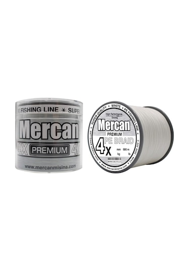 Mercan Pe Örgü Premium 4X İp 500 M Beyaz Misina