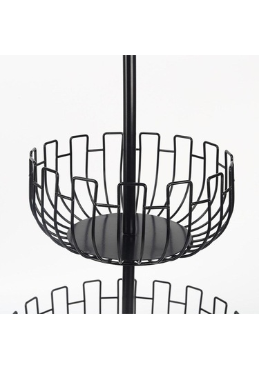 Suntek Demir Sanat 2 Katlı Asılı Meyve Sepeti Tutucu Depolama