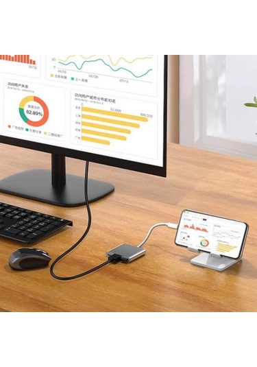 Suntek Tip C - Hdmı Kablosu Dönüştürücü Dizüstü Gümüş