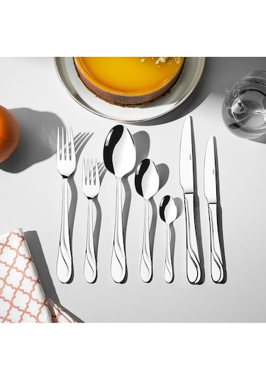 Nehir Safir Sade 12 Kişilik 84 Parça Deri Kutulu Çatal Kaşık Bıçak Takımı