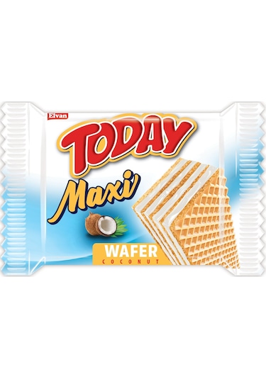 Today Maxi Hindistan Cevizli Gofret 38 Gr. 24 Adet ( 1 Kutu)