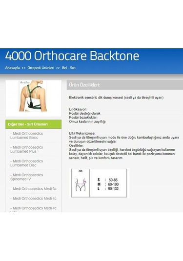 Medikaltec Backtone Dik Duruş Korsesi Elektronik Sensörlü Medium