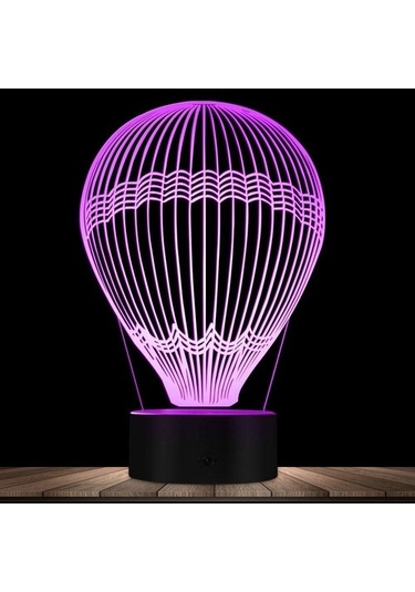 Wealthglow 3d Sıcak Hava Balonu İçin Gece Lambası İllüzyon Led U7d11g Siyah