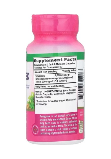 Fenugreek - Çemen Otu, 2.000 Mg, 100 Hızlı Salımlı Kapsül