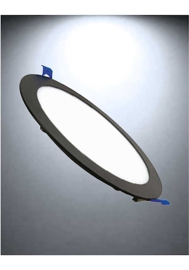 10 Adet 6w 6500k Beyaz Işık Siyah Kasa Yuvarlak Slim Led Panel Kd Siyah