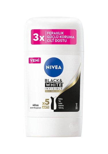 Nivea Black&White Invisible İpeksi Pürüzsüzlük Kadın Stick Deodorant 50 ML