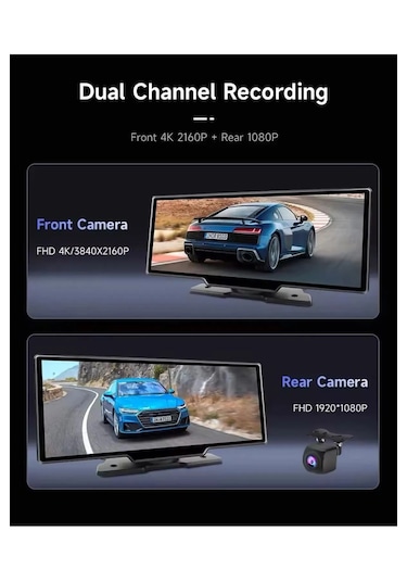 Premium Mb-250 10 İnç 4k Carplay Ve Android Uyumlu Yeni Nesil Ön - Arka Kamera