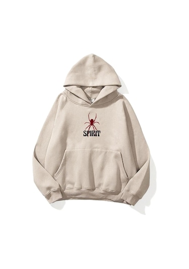 Malıbu Baskılı Oversize Sweatshirt Bej2 Bej