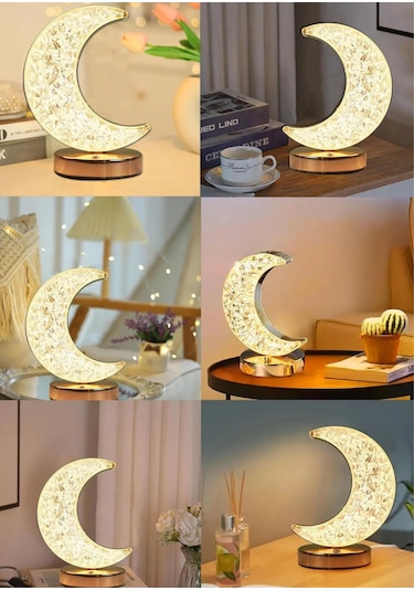 Dekoratif Ay Işığı Hilal Masa Lambası Usb Şarjlı Led Gece Lambası