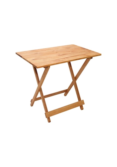 Dekoratif Ahşap Katlanır Masa Piknik Balkon Masası 70Cm x 60Cm Meşe