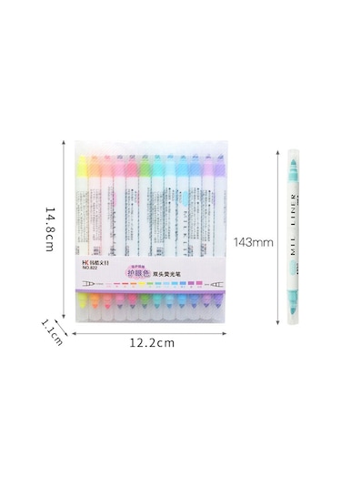 Mufunye Taze Renklerle Yazma Ve İşaretleme İçin Çift Uçlu, Kağıda İz Bırakmayan Arşiv Kalitesinde Taşınabilir Fosforlu Kalem. Diğer