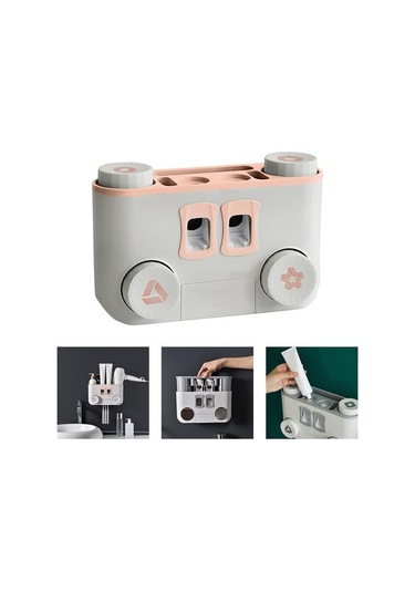 Pazly Ve Tuvalet Suntek Pembe Fırçası Ev Dispenseri Diş Banyo Aksesuarı Km Diğer