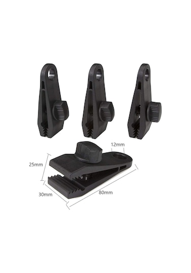 Yifomall Dış Mekan Çadır Ve Tenteği Sabitleme Seti - 10 Adet Nilon Klips, 10 Kauçuk Top Kordon Ve 10 Karabiner İle Güçlü Rüzgar Dayanımı Siyah