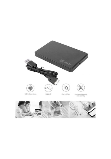 Maxgo 2.5 İnç Usb 3.0 Sata Harddisk HDD Kutusu İnce Siyah ve Deri Kılıf