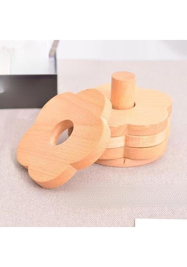 Homyl Çiçek Şekli Ahşap Bardak Altlıkları Çay Barı Için Kayın Diğer