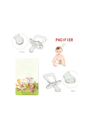 Sones Bebek Ürünleri Tam Silikon Yuvarlak Başlı Başparmak Şeffaf Emzik Yuvarlak Başlı
