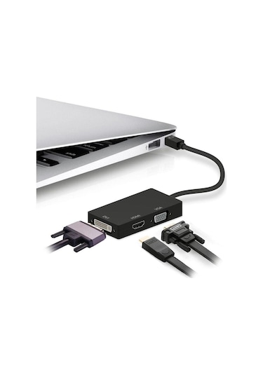 Mini Displayport To Hdmi Dvi Vga Kablo Çevirici Dönüştürücü Thunderbolt