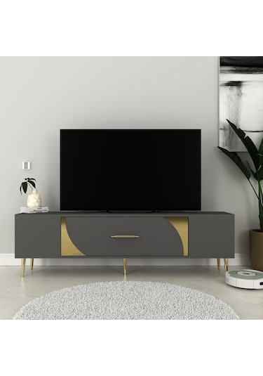 Dekop2ct Tv Sehpası Antrasit-altın