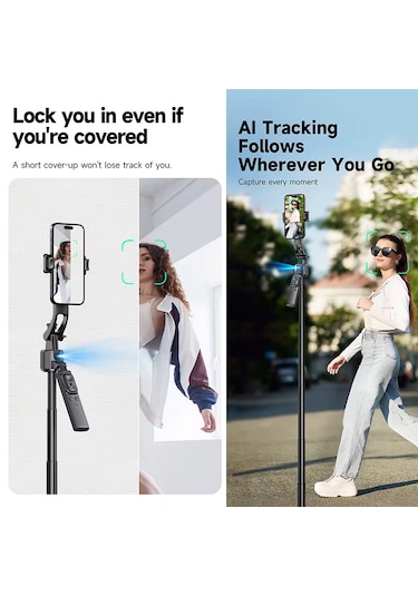 Kameralı Hareketli Tripod Selfie Çubuğu Telefon Tripodu 163cm