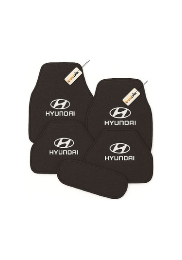 Hyundai Logolu Antrasit Oto Halı Paspas Seti 5 Parça Kaymaz Araba Paspası