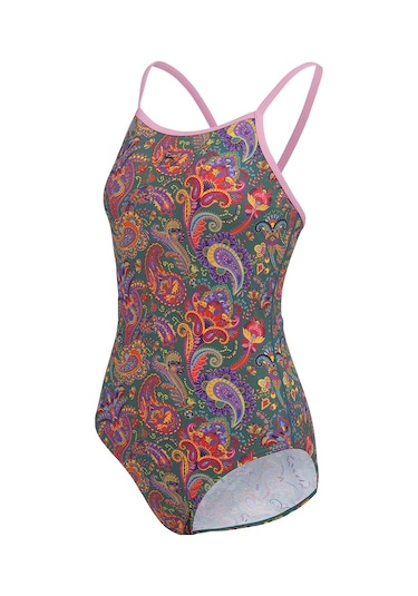 Slazenger Thinstrap Kadın Yüzücü Yeşil / Pembe Mayo